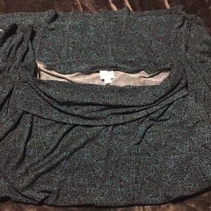 NWOT LulaRoe 2XL Black and Teal Paisley Maxi Skirt
